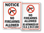 No Guns Law Signs by State