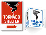 Tornado Shelter Signs