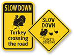 Turkey Crossing Signs
