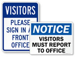 Visitors Must Register Signs