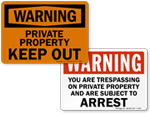 Warning Private Property Signs