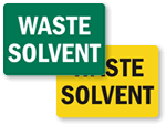 Waste Solvent Signs