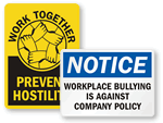 Workplace No Bullying Signs