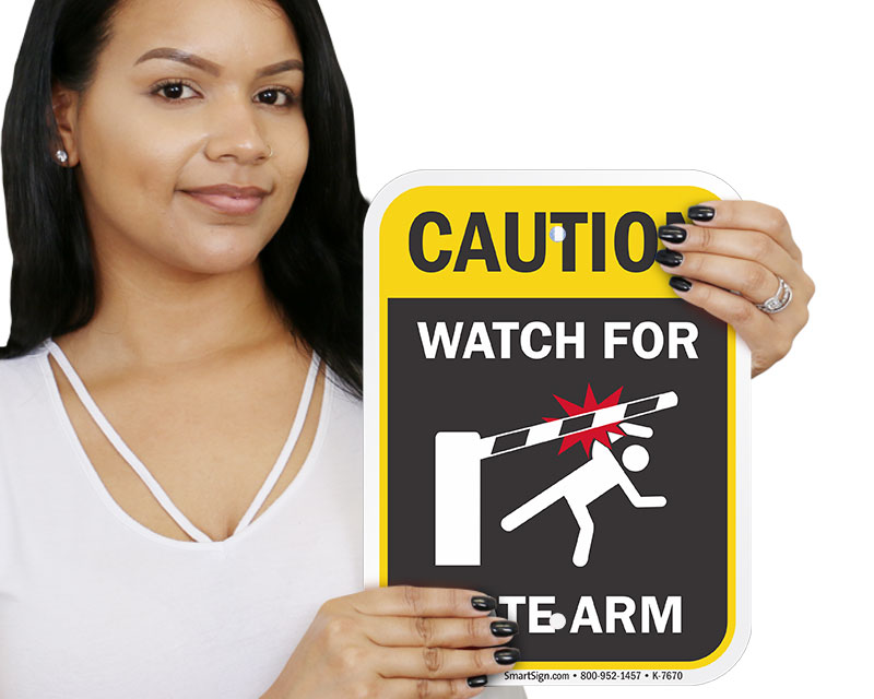 SmartSign 'Caution - Open Door Slowly' Safety Sign | 10x14 Inch Plastic | Outdoor Durable