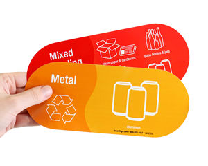 Aluminum can recyling labels