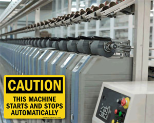 Automatic Start Hazard Sign