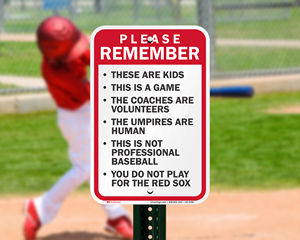 Baseball etiquette sign