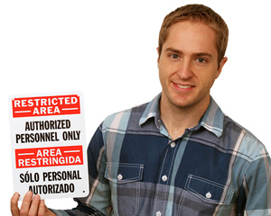 Bilingual Authorized Personnel Only Signs