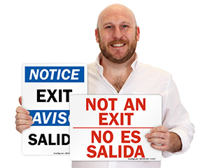 Bilingual Exit Signage