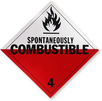 Class 4 Spontaneously Combustible Placards