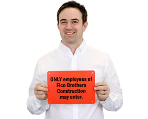 Custom Construction Area Rules Sign