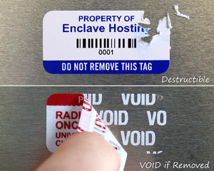 Destructible and void barcode asset labels