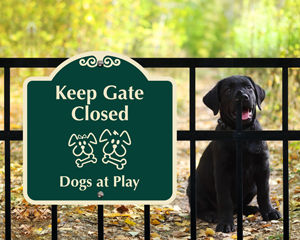 Dog gate signs