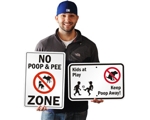 No dog poop signage