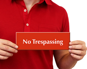 Engraved No Trespassing Sign