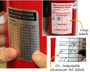 Fire Extinguisher Inspection Labels