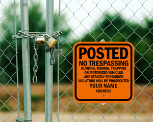 Posted No Trespassing Signs