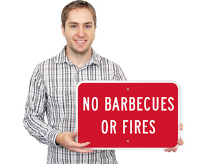 No Barbecues Or Fires Sign