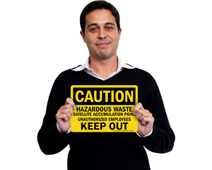 Caution Hazardous Waste Signs