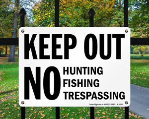 Keep Out Hunting Sign