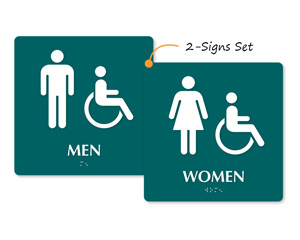 Men and Women Restroom Braille Sign Kits