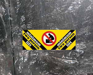 Minimum Two Person Lift Label