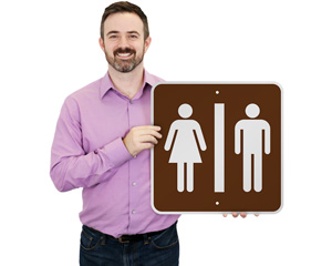 Restroom MUTCD Guide Sign for Campground