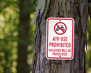 No ATV Signs Sizes