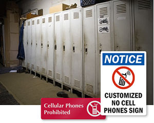 No Cell Phones in Locker Room Signs