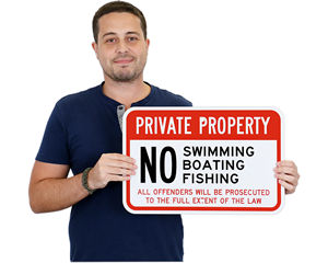 No Fishing on Private Property Signs