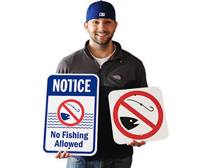 300x200mm Safety Signs No fishing Prohibition Sign 