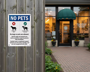 No Pets, Service Animals Labels