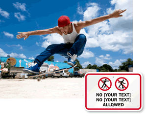 No Skateboard Signs - Custom Templates