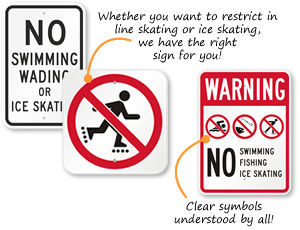 No Skating Signs