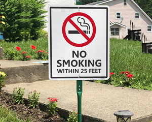 No Smoking 25 Feet Sign