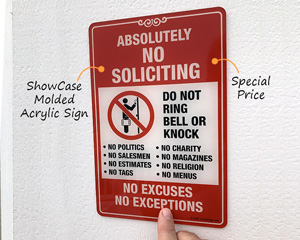 No Soliciting Sign for Door