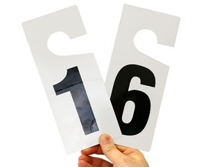 Numbered door tags can take abuse