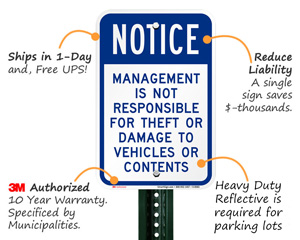 Park at your own risk sign