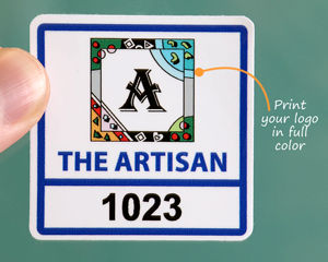 Parking sticker with apartment logo