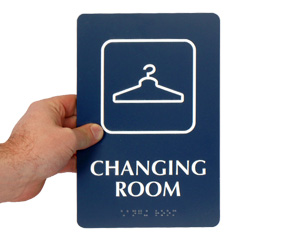 Changing Room Braille Sign