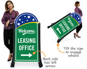 Portable leasing office signs