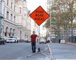 Portable Road Work Ahead Sign
