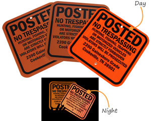 Posted Signs in Day and Night