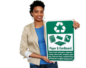 Recycle Paper Cardboard Sign