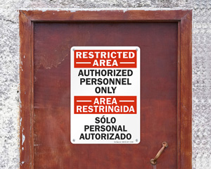 Bilingual Authorized Personnel Only Sign