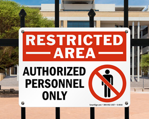 Restricted Area Plastic Sign