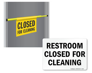 Restroom Closed For Cleaning Signs