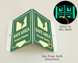 Safe area shelter sign