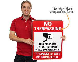 No Trespassing Bright Red Color Security Warning Sign For Home Business Yard 