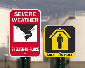 Shelter in place signs